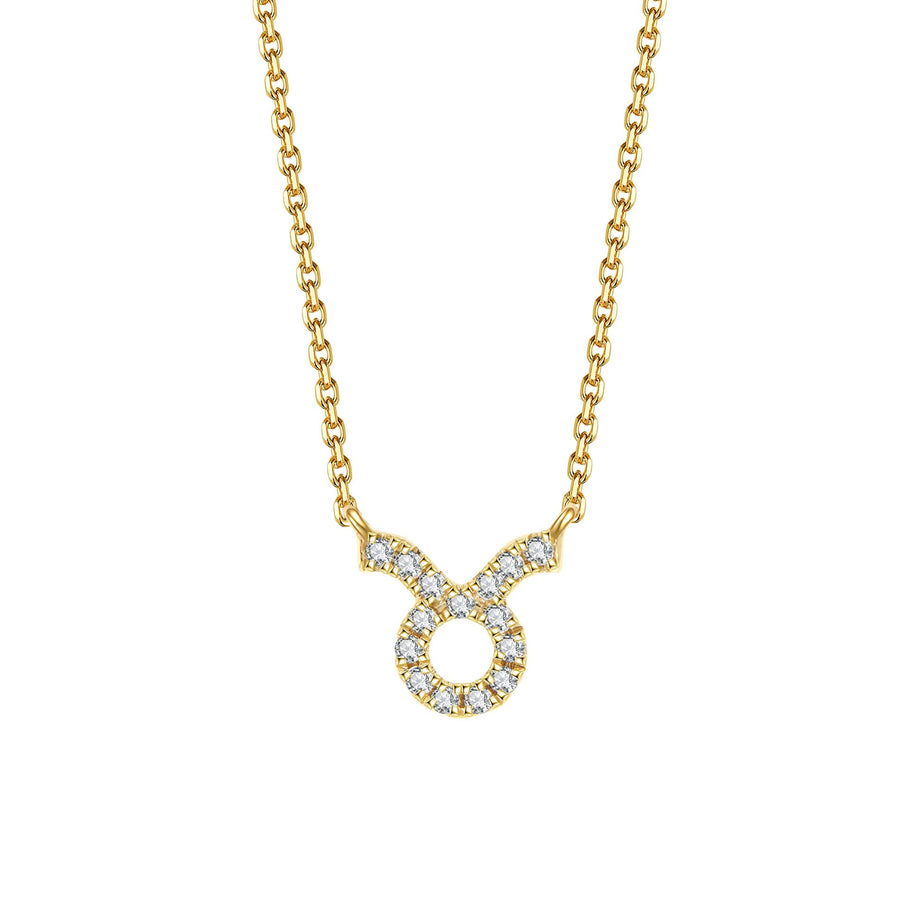 Icon Zodiac Diamond Pendant Necklace | Yellow Gold
