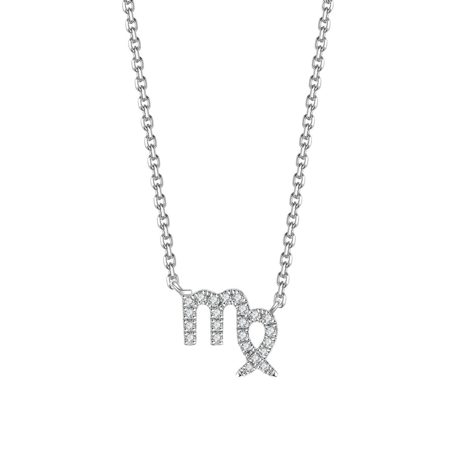Icon Zodiac Diamond Pendant Necklace | White Gold