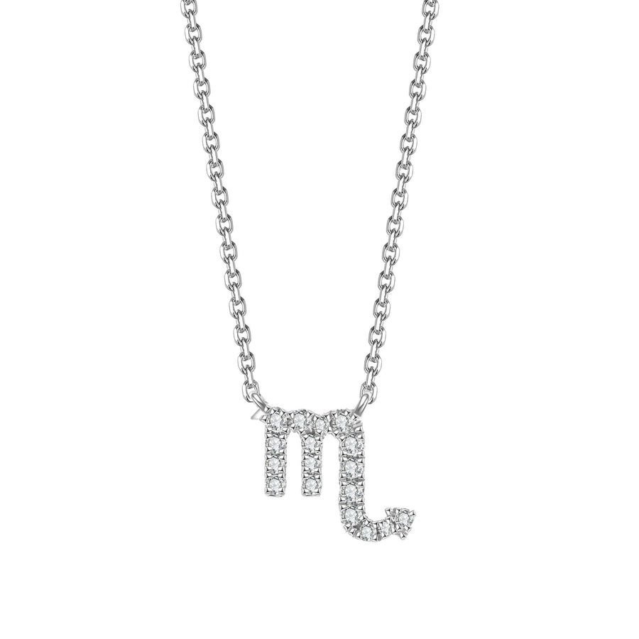 Icon Zodiac Diamond Pendant Necklace | White Gold