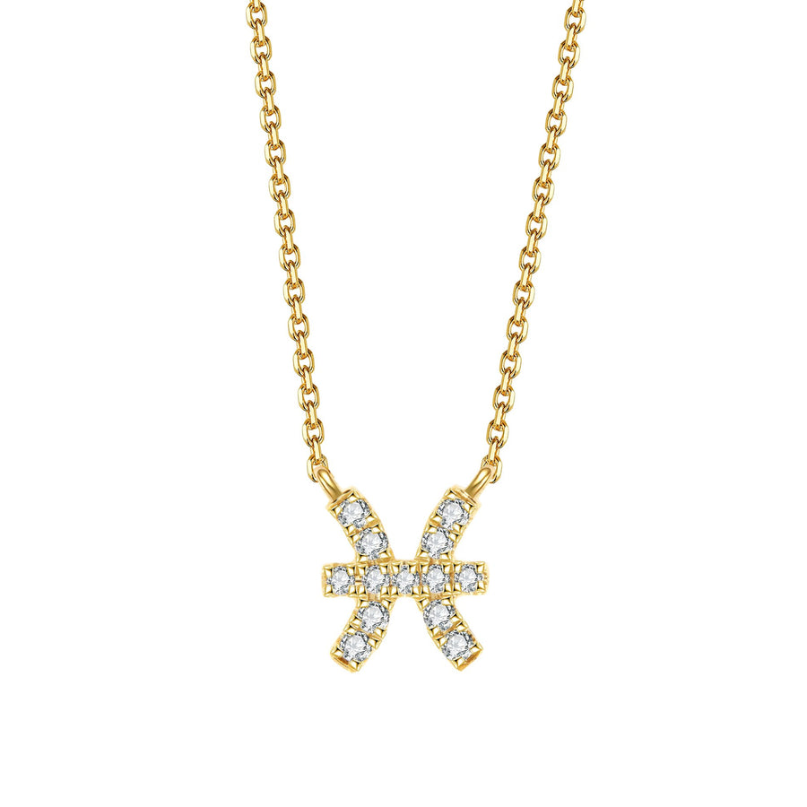Icon Zodiac Diamond Pendant Necklace | Yellow Gold