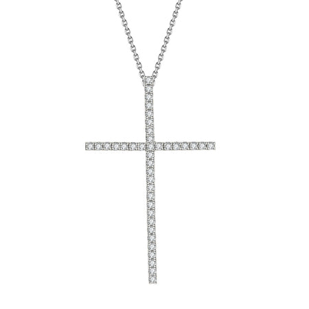 Frankie | Diamond Cross Necklace White Gold