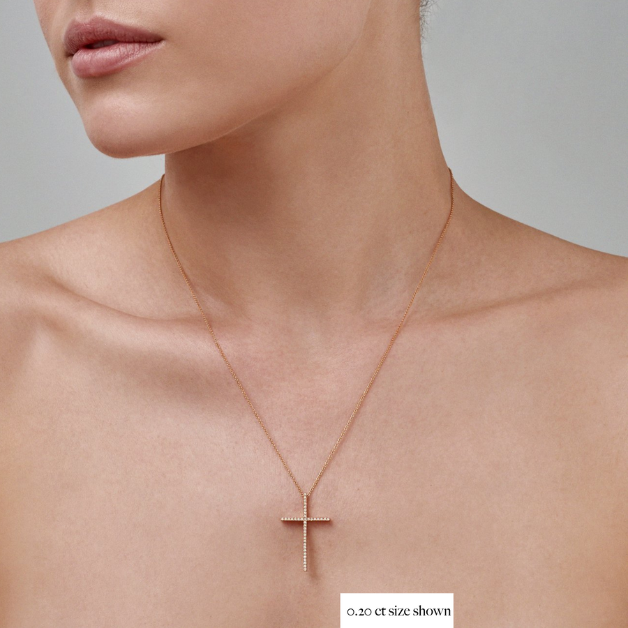 Frankie Diamond Cross 18CT Rose Gold