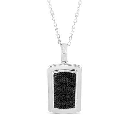 Men's Dog Tag Pendant | 18K White Gold