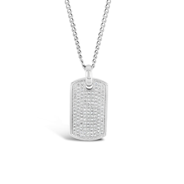 White gold store dog tag