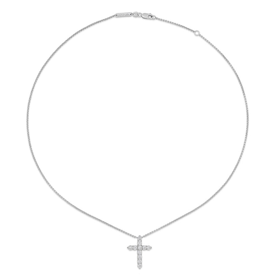 Stella Diamond Cross Necklace | Rose Gold