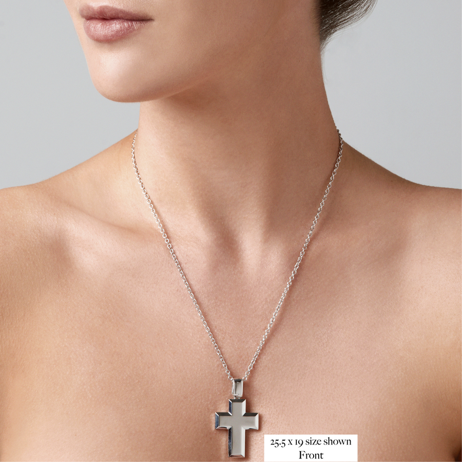 White gold cross and chain 18ct deals