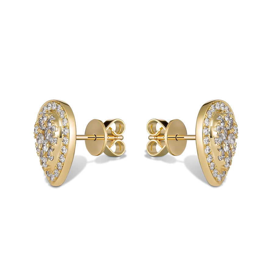 Promise | Pear Diamond Earrings in Yellow Gold with Diamonds from Anton Jewellery