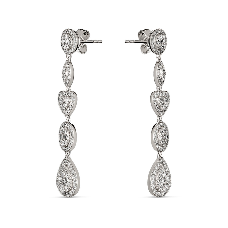 Promise Blushing Bride Round Drop Earrings | White Gold