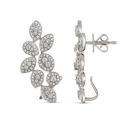 Promise Orchid Crawler Earrings | 18K White Gold