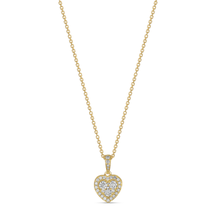 Promise Heart Shaped Diamond Pendant | Yellow Gold