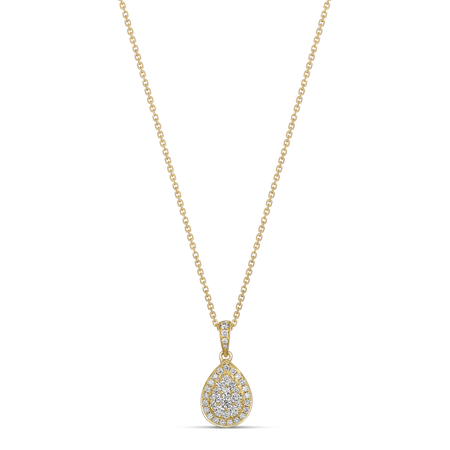 Promise Pear Shaped Diamond Pendant | Yellow Gold