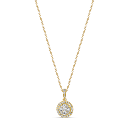 Promise Round Shape Diamond Pendant | Yellow Gold