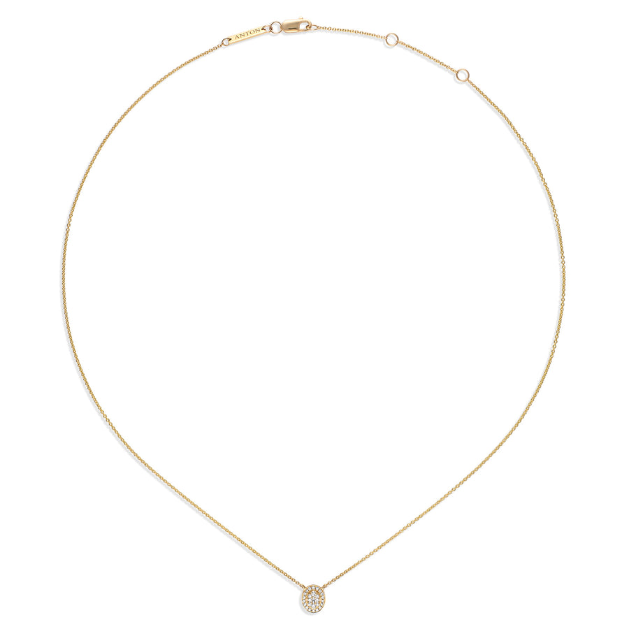 Promise Mini Oval Diamond Necklace | Yellow Gold