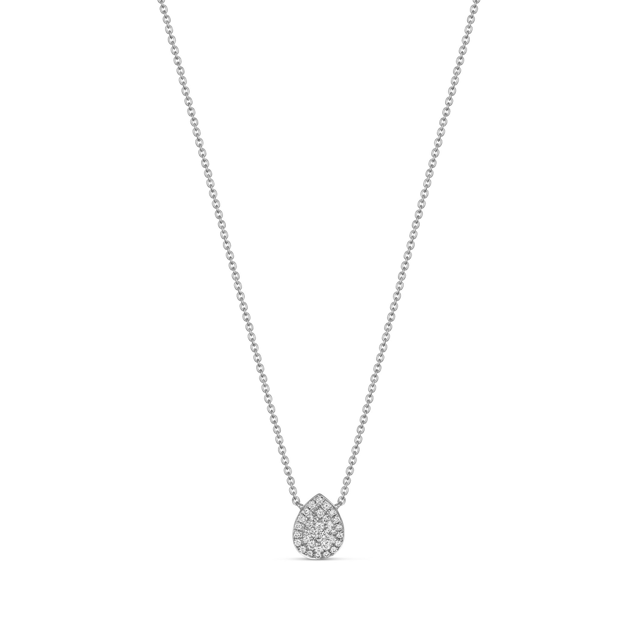 Promise Mini Pear Diamond Necklace | White Gold