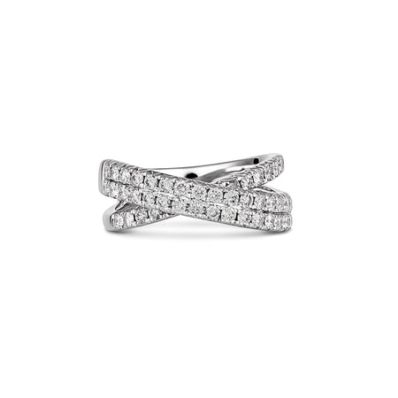 Krisscut Crossover Ring | White Gold