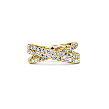 Krisscut Crossover Ring | Yellow Gold
