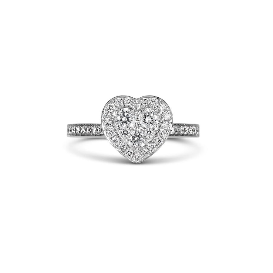 Promise Heart Shape Diamond Ring | White Gold