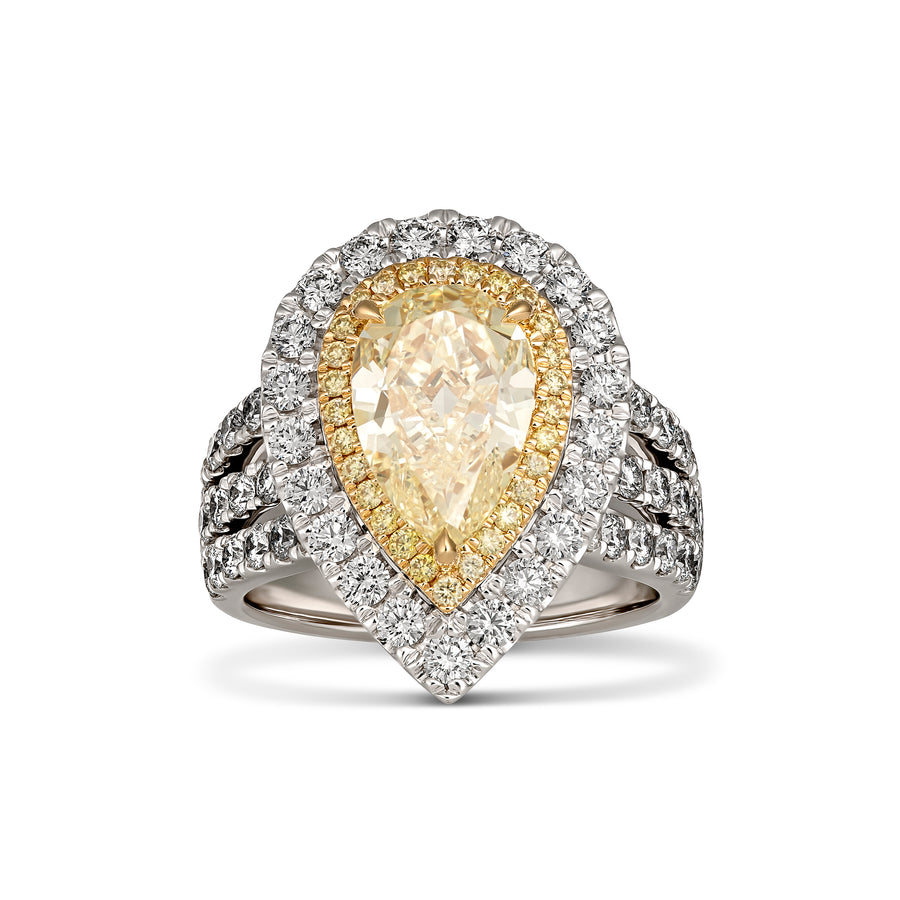 Hello Yellow ™ Pear Fancy Yellow Diamond Ring | White Gold