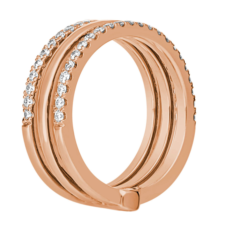 Capri Dreaming™ Cove Multi-Row Diamond Ring | Rose Gold
