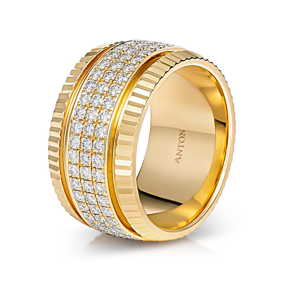 Men's Edge Diamond Ring | Yellow Gold