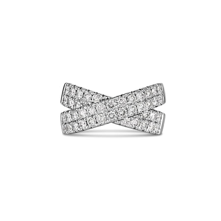 Krisscut Eclipse Crossover Ring | White Gold