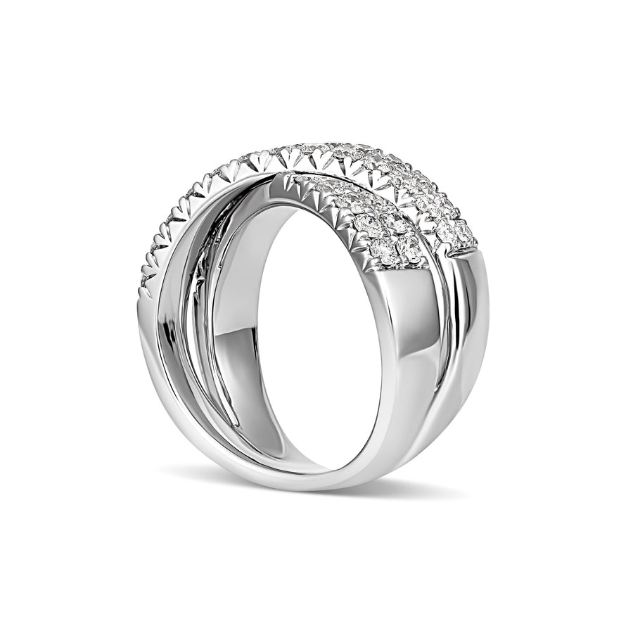 Krisscut Eclipse Crossover Ring | White Gold