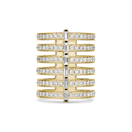 Capri Dreaming® Cruise 6-Row Diamond Ring | Yellow Gold