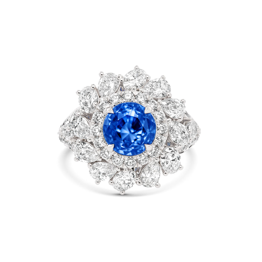 Riviera Sapphire and Diamond Ring | White Gold