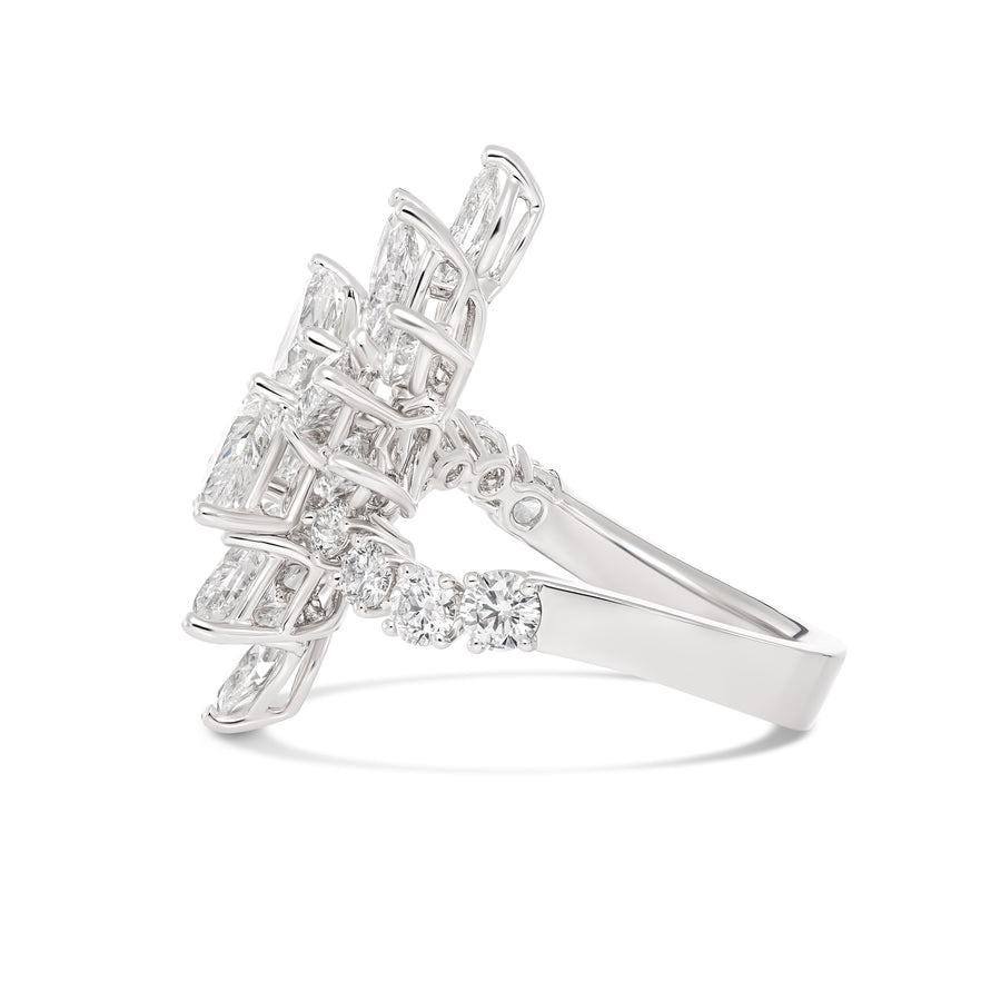 Riviera | Canned Diamond Multi Cluster Ring in White Gold and Platinum from Anton Jewellery