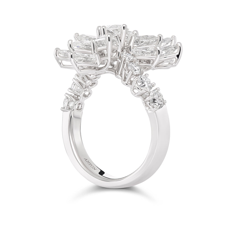 Riviera | Canned Diamond Multi Cluster Ring in White Gold and Platinum from Anton Jewellery
