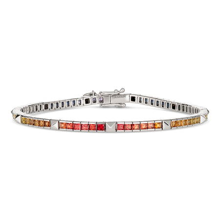 R.08® Une Diamond Sapphire Bracelet | White Gold
