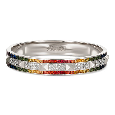 R.08® Deux Rainbow Bangle | White Gold