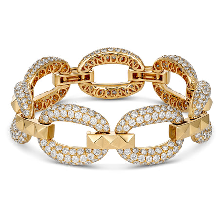 R.08® Diamond Statement Link Bracelet | Yellow Gold