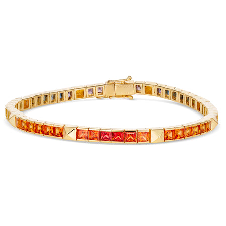 R.08® Une Rainbow Sapphire Bracelet | Yellow Gold