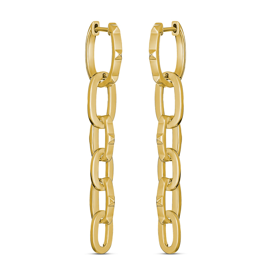 R.08™ Chain Drop Earrings | Yellow Gold