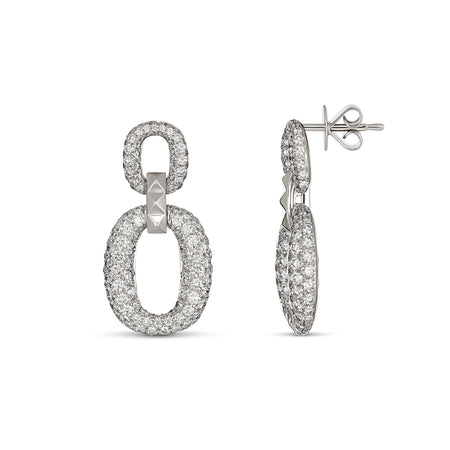 R.08® Link Diamond Statement Earrings | White Gold