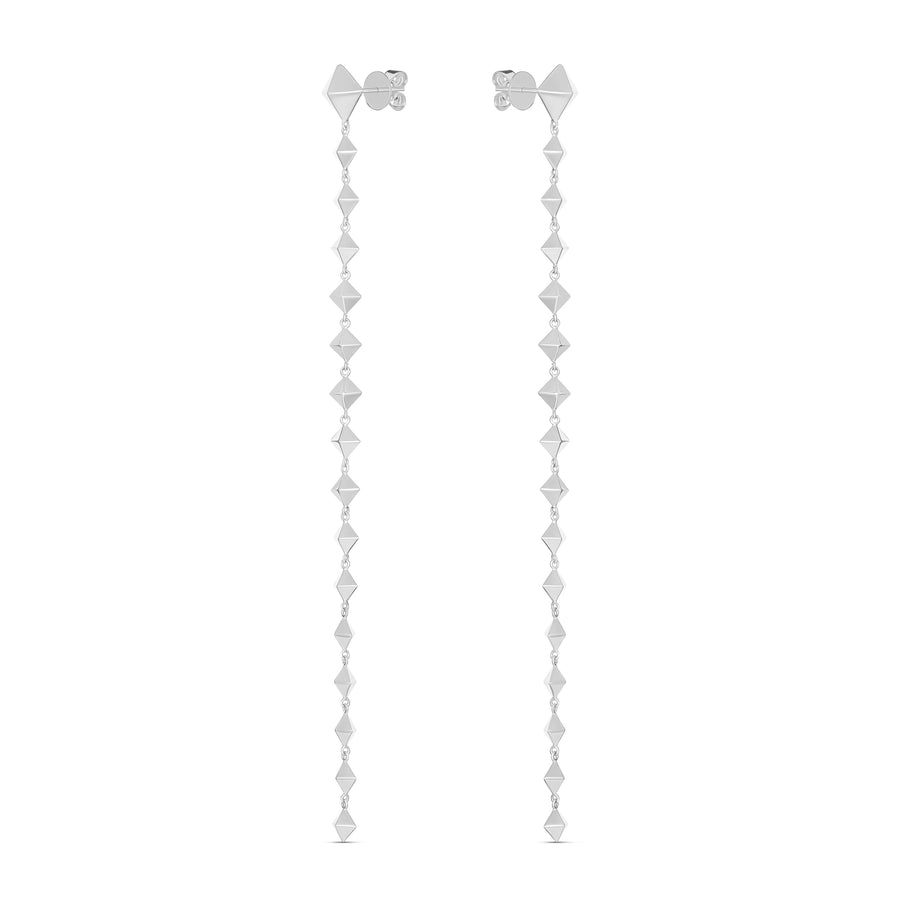 Matrix RockStud Drop Earrings in White Gold from Anton Jewellery