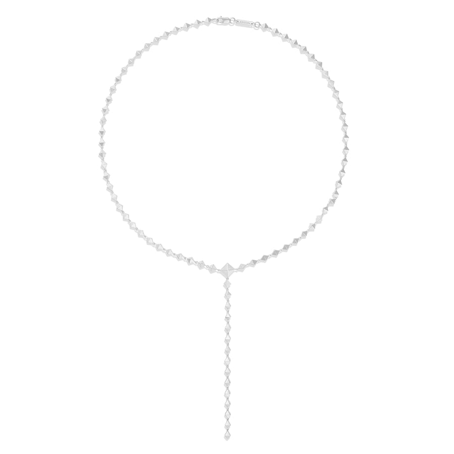 Matrix RockStud Lariat Necklace in White Gold by Anton Jewellery