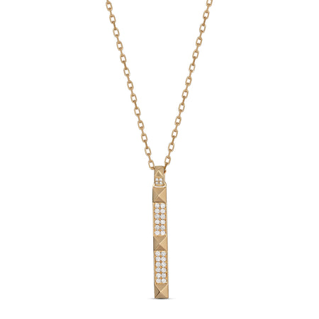 R.08® Deux Diamond Bar Necklace | Yellow Gold