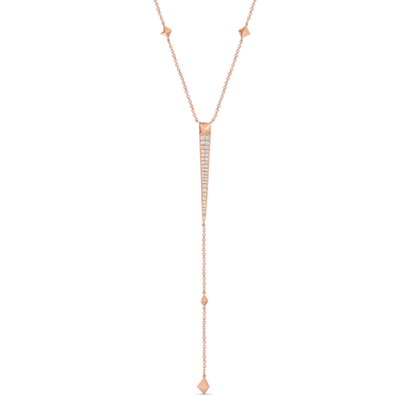 R.08® Pointe Lariat Necklace | Rose Gold
