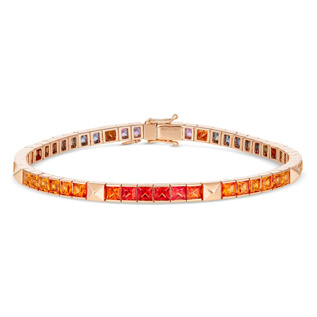 R.08® Une Rainbow Sapphire Bracelet | Rose Gold