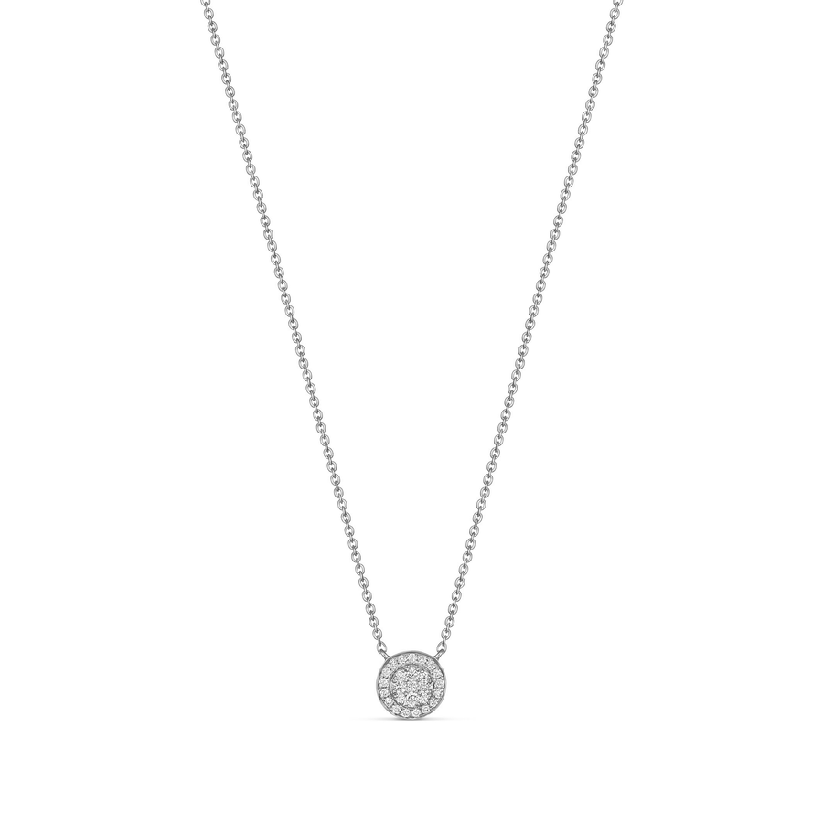 Promise Mini Round Diamond Necklace | White Gold