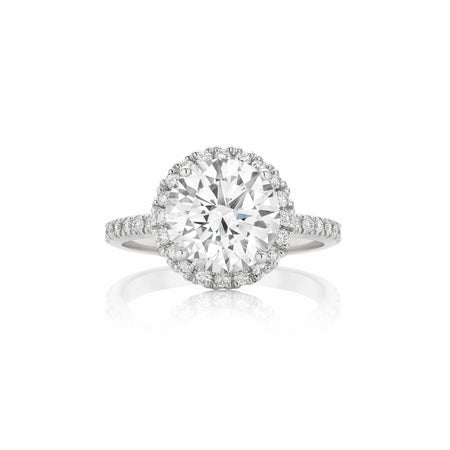 Hot Rocks® Minelli Round Brilliant Cut Diamond Engagement Ring | 18K White Gold