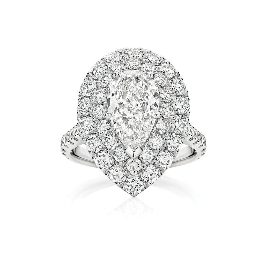 Hot Rocks® Collection Pear Cut Diamond Ring with Halo | White Gold
