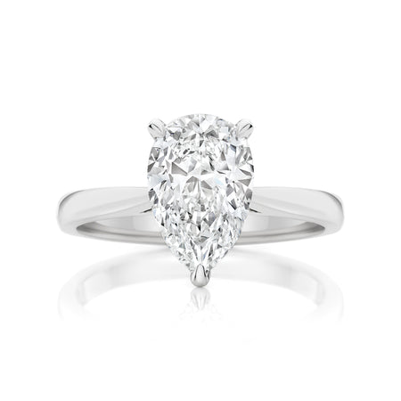 Classic Taylor Pear Cut Diamond Engagement Ring | 18K White Gold