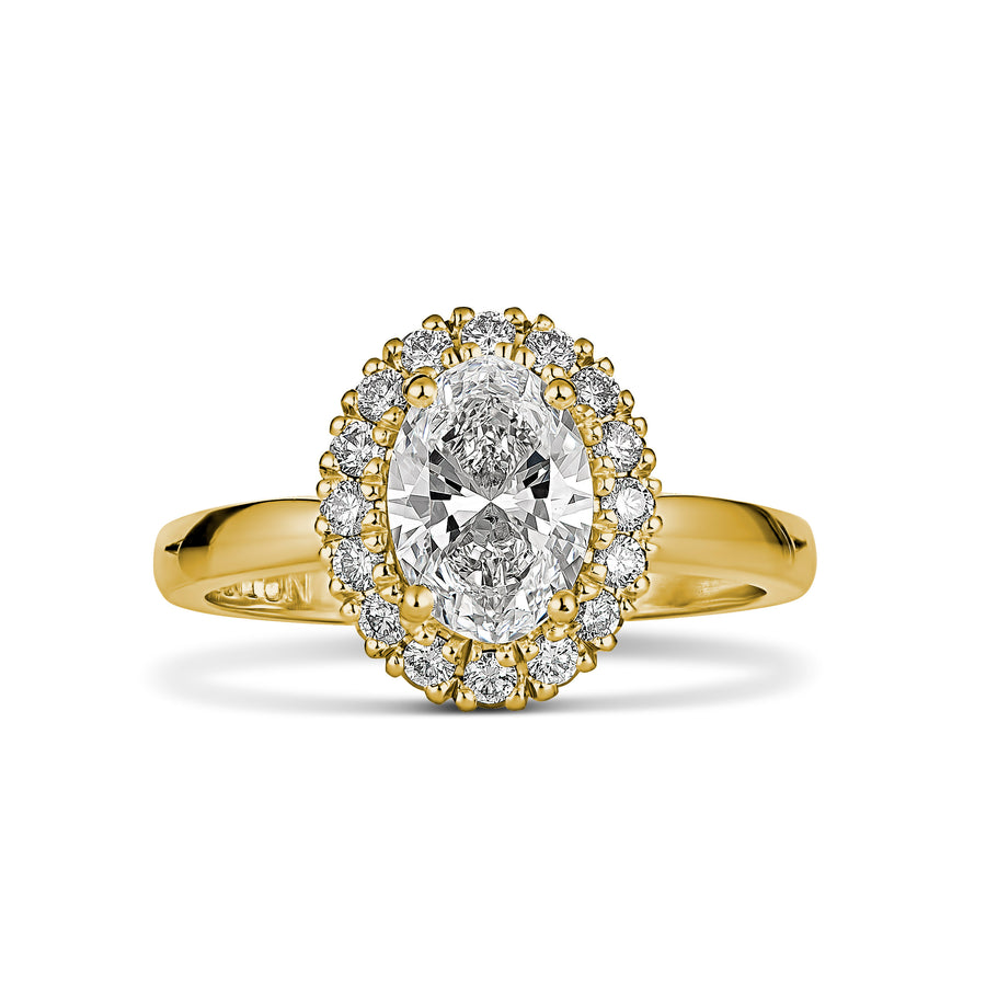 Oval Cut Diamond Engagement Ring | Yellow Gold
