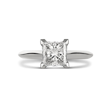 Classic Monroe Princess Cut Diamond Engagement Ring | 18K White Gold
