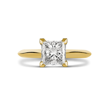 Classic Monroe Princess Cut Diamond Engagement Ring | 18K Yellow Gold