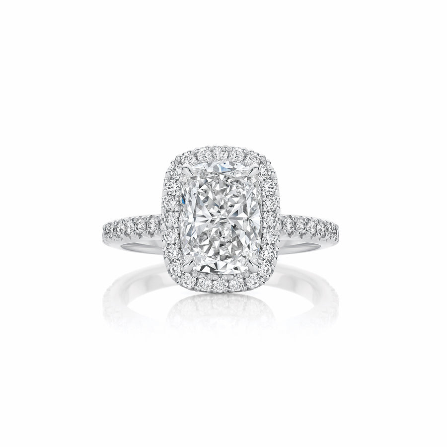 Hot Rocks® Cushion Cut Diamond Engagement Ring | White Gold
