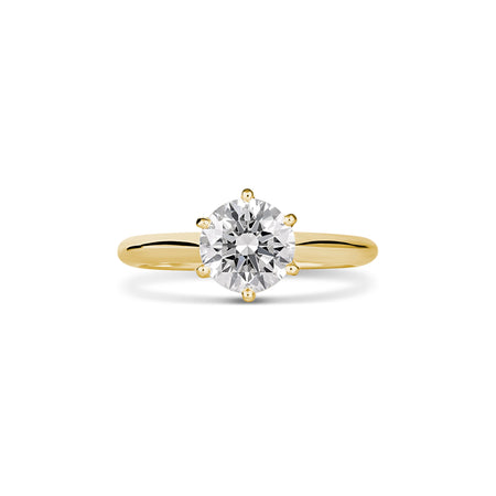 Hot Rocks® Monroe Round Brilliant Cut Diamond Engagement Ring | 18K Yellow Gold